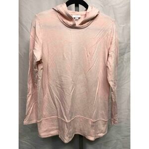 Pure Jill Women's Pink Long Sleeve Hooded Tunic Top Size M